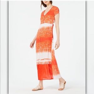 Anthropologie Raga Tie-Dyed Button-Down Maxi Dress Size Large